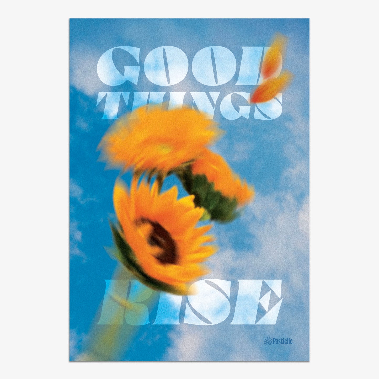 Affiche murale design Pastielle Good things rise – affiche représentant un tournesol devant un ciel bleu