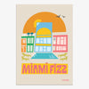 Affiche murale design Pastielle Miami Fizz – affiche rétro art deco représentant une villa américaine avec piscine