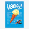 Affiche murale design Pastielle Vaniglia – affiche cuisine et colorée représentant une glace sur un fond bleu
